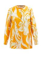 Emilio Pucci - Floral-print Silk-twill Top - Womens - Orange Print