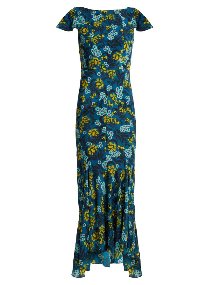 Saloni Daphne Azalea-print Dress