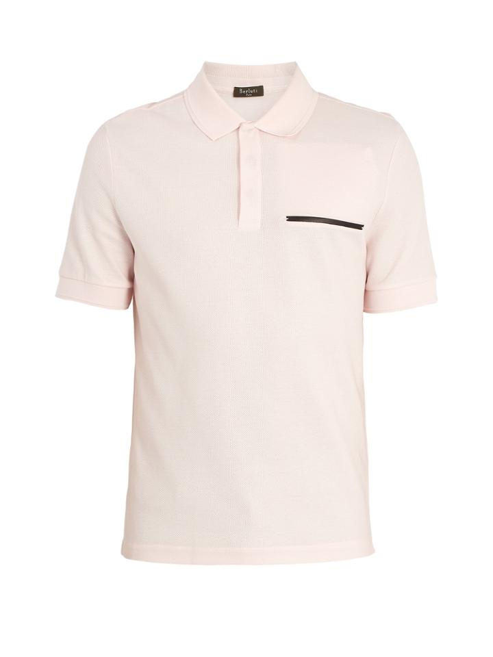 Berluti Contrast-trim Cotton-blend Polo Shirt