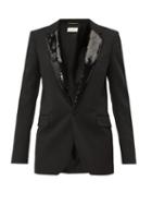 Matchesfashion.com Saint Laurent - Sequin Embellished Wool Blazer - Womens - Black
