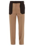 Matchesfashion.com Fendi - Two Tone Virgin Wool Twill Trousers - Mens - Black Beige