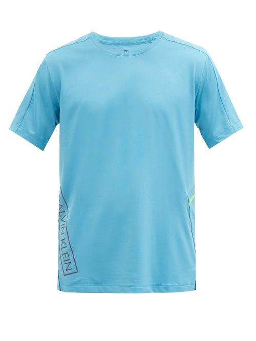 Matchesfashion.com Calvin Klein Performance - Zipped-pocket Stretch-jersey T-shirt - Mens - Blue