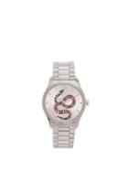 Matchesfashion.com Gucci - Timeless Stainless Steel Snake Face Watch - Womens - Silver