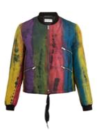 Saint Laurent Tie-dyed Rainbow-print Silk Bomber Jacket