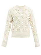 Matchesfashion.com Stefan Cooke - Slashed Cutout Sweater - Mens - White