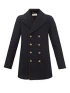 Saint Laurent - Double-breasted Wool-blend Tweed Pea Coat - Womens - Black