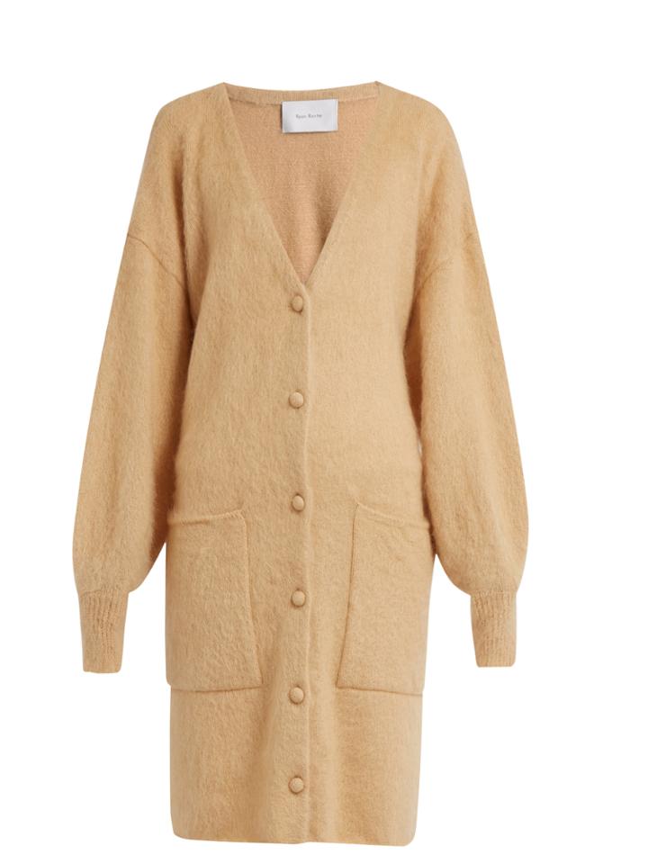 Ryan Roche Patch-pocket Mohair And Silk-blend Cardigan