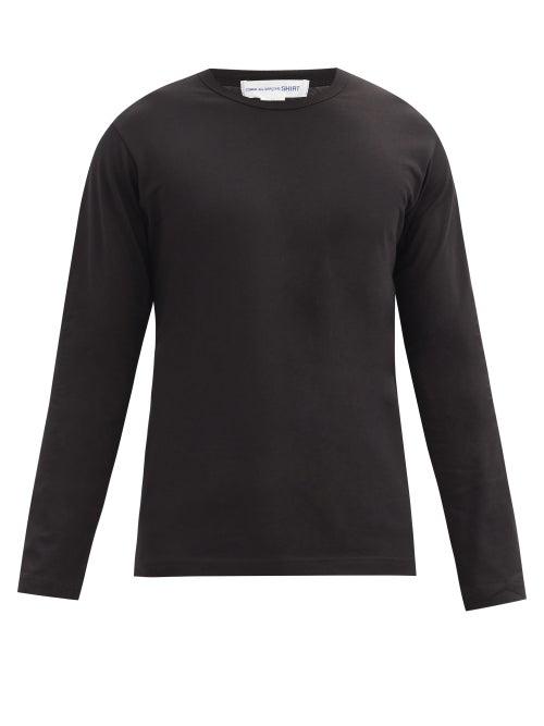 Matchesfashion.com Comme Des Garons Shirt - Logo-print Cotton-jersey Long-sleeved T-shirt - Mens - Black