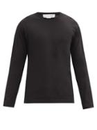 Matchesfashion.com Comme Des Garons Shirt - Logo-print Cotton-jersey Long-sleeved T-shirt - Mens - Black