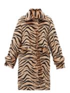 Matchesfashion.com Giani Firenze - Jillian Lungo Zebra Print Shearling Coat - Womens - Animal