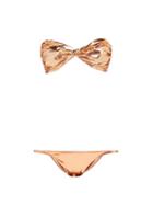 Matchesfashion.com Lisa Marie Fernandez - Alexia Metallic Pvc Bikini - Womens - Rose Gold