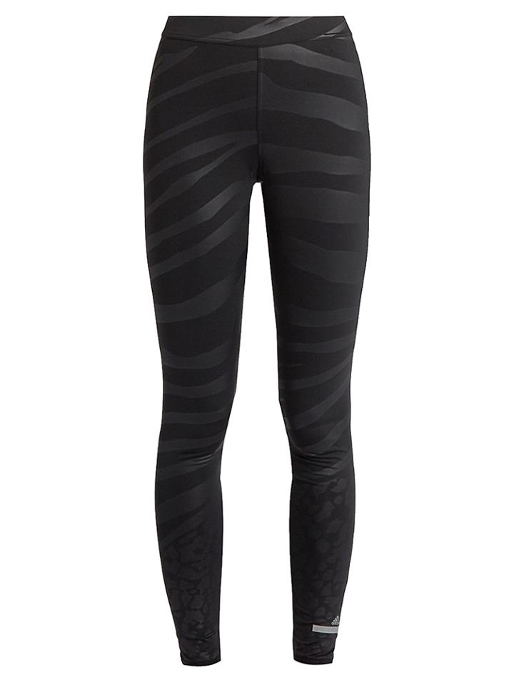 Adidas By Stella Mccartney Zebra And Leopard-print Performance Leggings