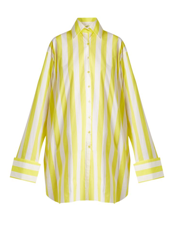 Marques'almeida Raw-hem Striped Cotton-poplin Shirtdress