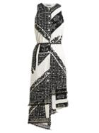 Matchesfashion.com Altuzarra - Bandana Print V Neck Dress - Womens - Black White