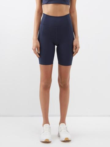 Girlfriend Collective - High-rise Recycled-fibre Cycling Shorts - Womens - Navy