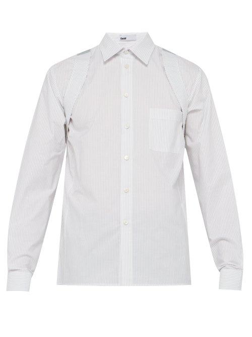 Matchesfashion.com Gmbh - Harness Strap Pinstripe Cotton Poplin Shirt - Mens - White