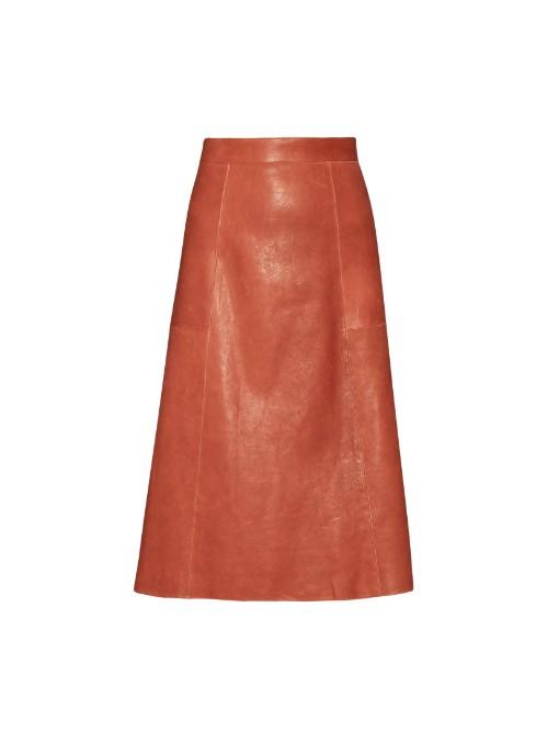 Vanessa Bruno Doma A-line Washed-leather Skirt
