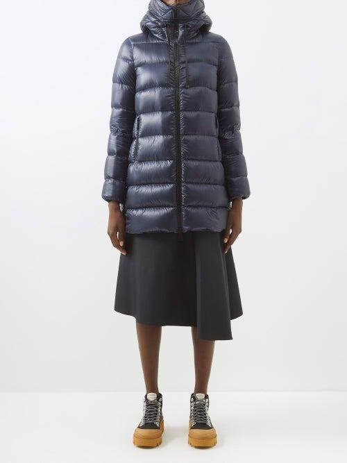Moncler - Suyen Hooded Down Coat - Womens - Navy