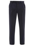 Matchesfashion.com Brunello Cucinelli - Tailored Virgin Wool Twill Trousers - Mens - Blue