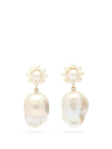 Matchesfashion.com Sophie Bille Brahe - Margherita Venus Pearl & 14kt Gold Earrings - Womens - Pearl