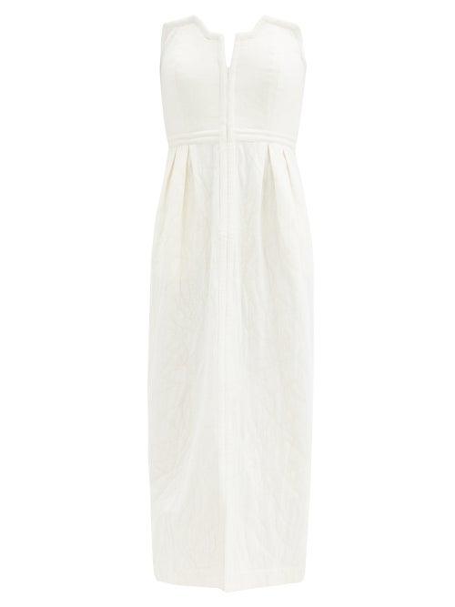 Matchesfashion.com Mara Hoffman - Aurelia Strapless Organic Cotton-blend Dress - Womens - Ivory