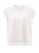 Matchesfashion.com Isabel Marant Toile - Layona Folded Ruffled Cotton Top - Womens - White