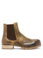 Matchesfashion.com Maison Margiela - Distressed Leather Chelsea Boots - Mens - Brown Multi