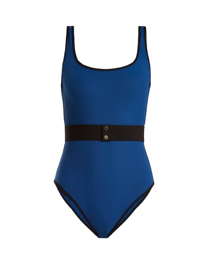 Diane Von Furstenberg Scoop-neck Waist-belt Swimsuit