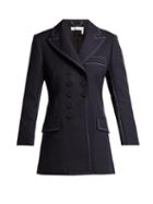 Matchesfashion.com Chlo - Stitched Double Breasted Twill Blazer - Womens - Navy