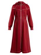 Matchesfashion.com Valentino - High Neck Jersey Dress - Womens - Red