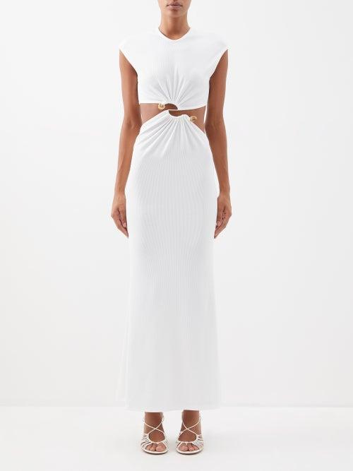 Christopher Esber - Distorted Quartz Cutout Jersey Maxi Dress - Womens - White