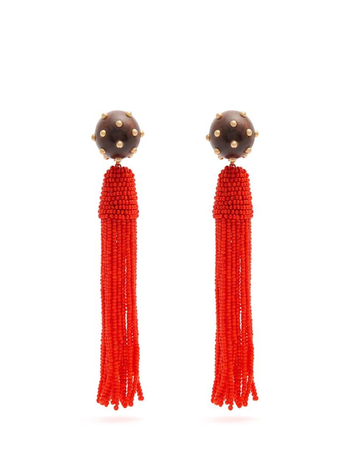 Vanda Jacintho Tassel-drop Clip-on Earrings