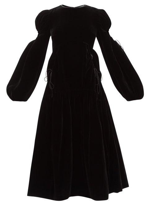 Cecilie Bahnsen - Jenny Cutout Velvet Dress - Womens - Black