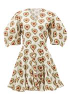 Matchesfashion.com Rhode - Rosie Heart-print Puff-sleeve Cotton Dress - Womens - White Print