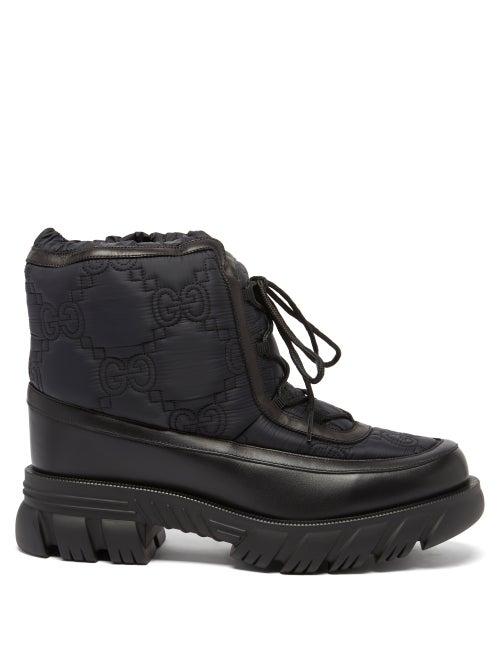 Gucci - Romance Gg Motif Snow Boots - Mens - Black