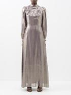 Bella Freud - Angelica Silk-blend Lam Dress - Womens - Silver