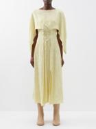 Acne Studios - Danissa Layered Floral-jacquard Satin Dress - Womens - Yellow