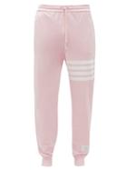 Matchesfashion.com Thom Browne - Logo-print Drawstring-waist Cotton Track Pants - Mens - Pink