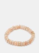 Sydney Evan - Diamond, Moonstone & 14kt Gold Beaded Bracelet - Womens - Gold Multi