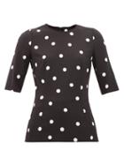 Matchesfashion.com Dolce & Gabbana - Polka-dot Crepe Blouse - Womens - Black Multi