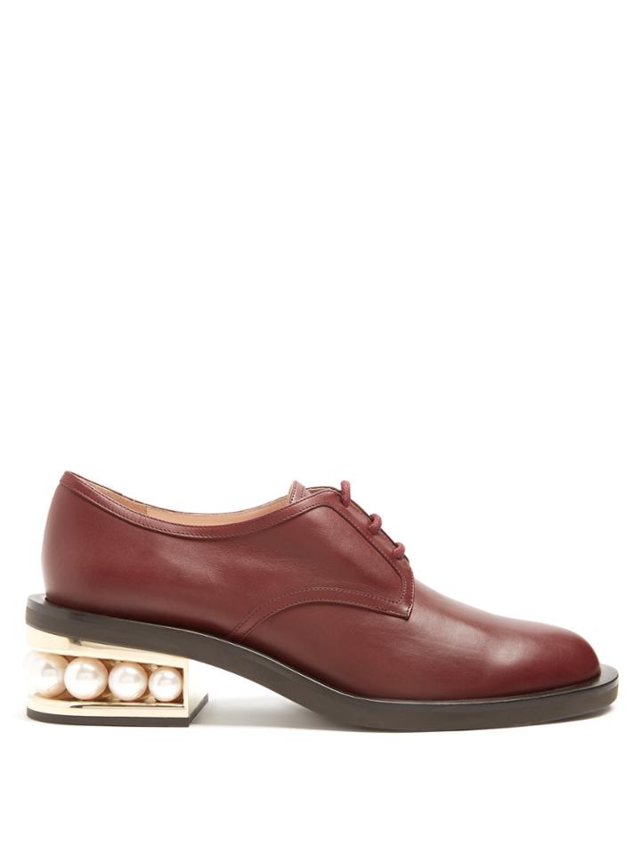 Nicholas Kirkwood Casati Pearl-heeled Leather Derby Shoes