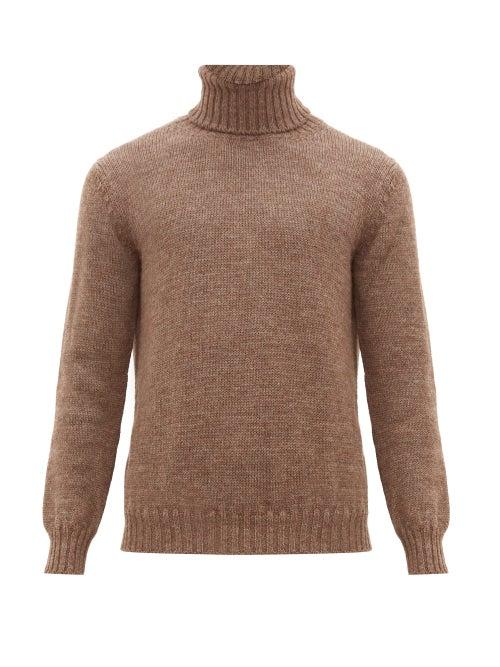 Matchesfashion.com De Bonne Facture - Roll Neck Wool And Alpaca Sweater - Mens - Light Brown