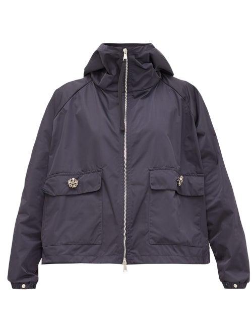 Matchesfashion.com Moncler - Acier Technical Gabardine Hooded Jacket - Womens - Navy