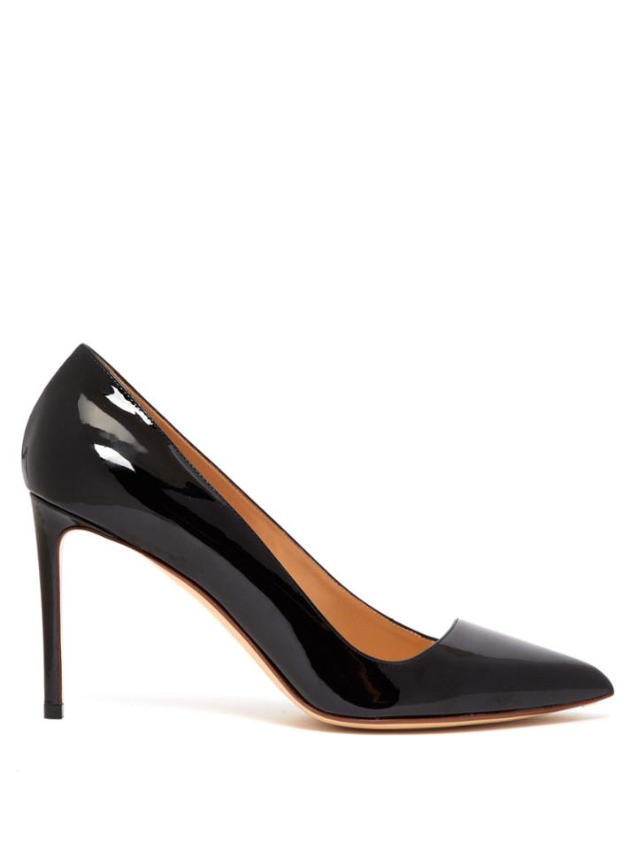 Francesco Russo Asymmetric Patent Leather Pumps