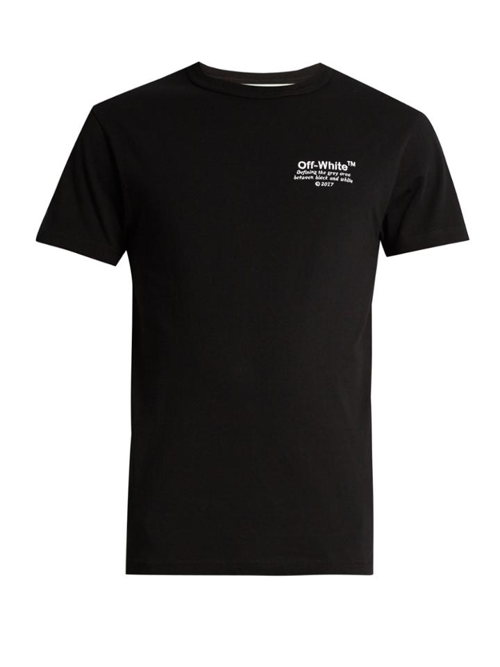 Off-white Embroidered Cotton-jersey T-shirt