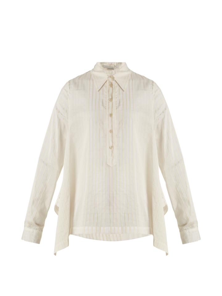 Stella Mccartney Kristen Striped Cotton And Silk-blend Shirt