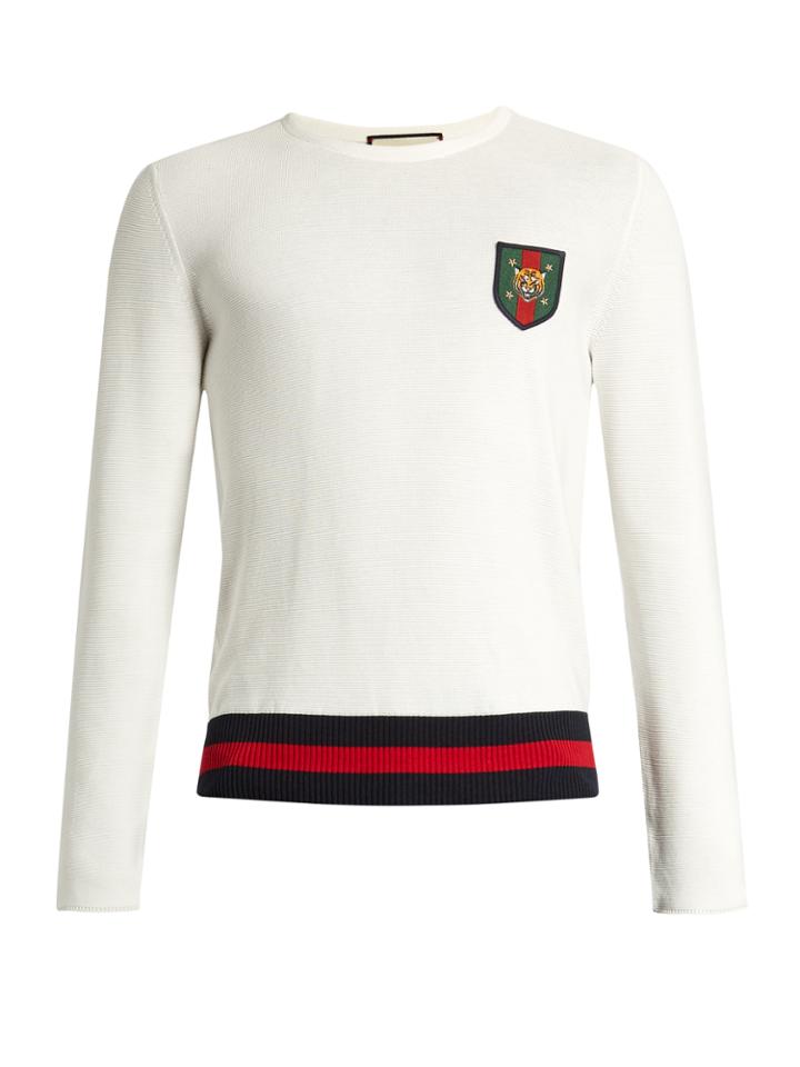Gucci Badge-appliqu Cotton Sweater