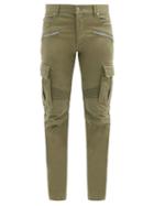 Matchesfashion.com Balmain - Panelled Cotton-blend Tapered Cargo Trousers - Mens - Green