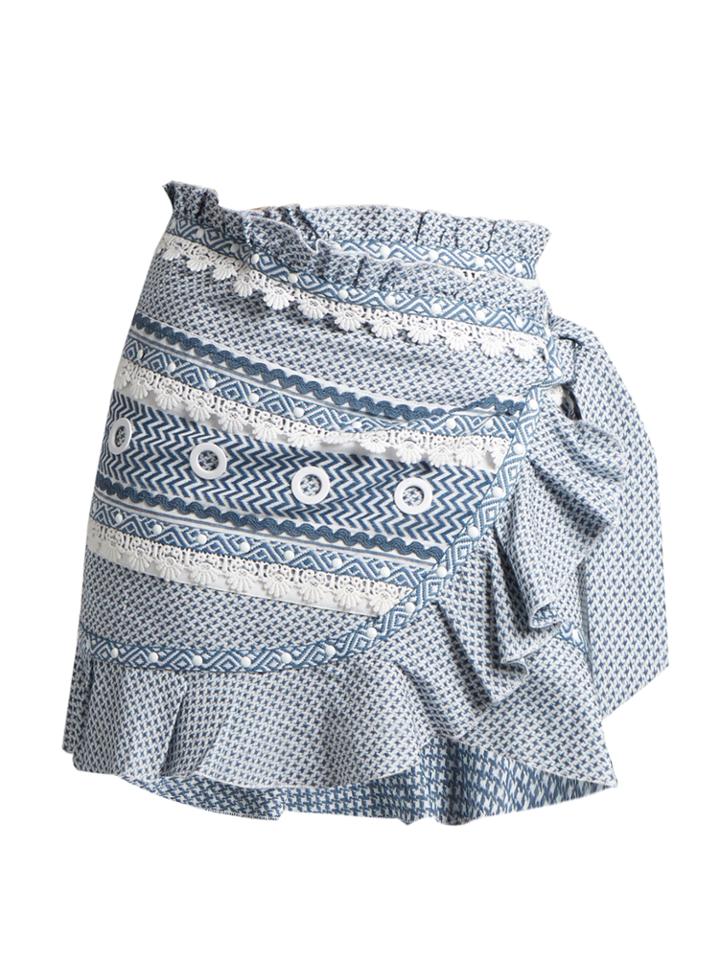 Dodo Bar Or Abigail Ruffle-trimmed Cotton Skirt