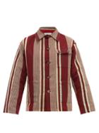Matchesfashion.com Bode - Striped Cotton Jacket - Mens - Burgundy Multi